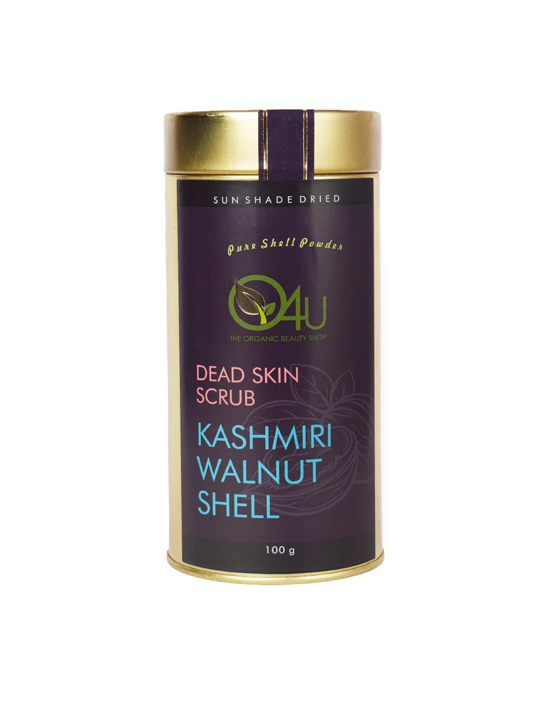 

O4U Sun Shade Dried Dead Kashmiri Walnut Shell Skin Scrub to Fight Blackheads - 100 g, Black