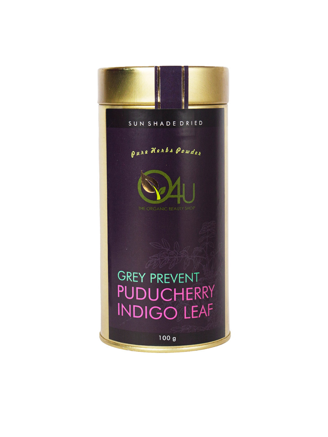 

O4U Sun Shade Dried Grey Prevent Puducherry Indigo Leaf Powder for Dandruff Control - 100g, Black