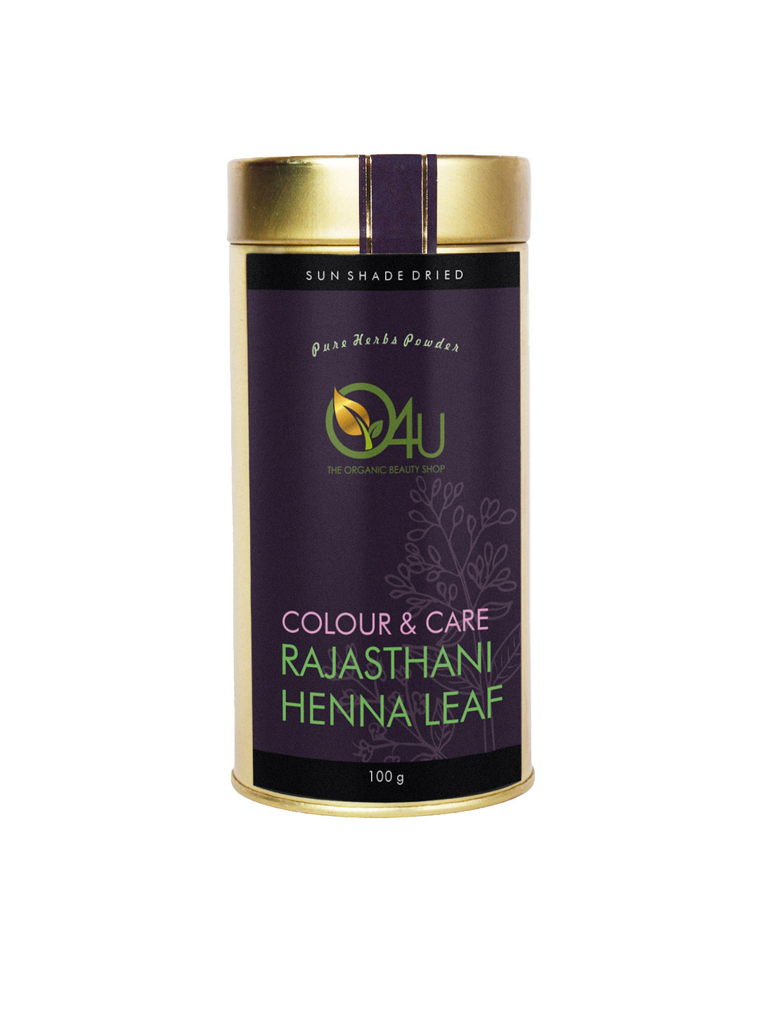 

O4U Sun Shade Dried Colour & Care Rajasthan Heena Leaf Powder for Scalp Conditioning-100 g, Black