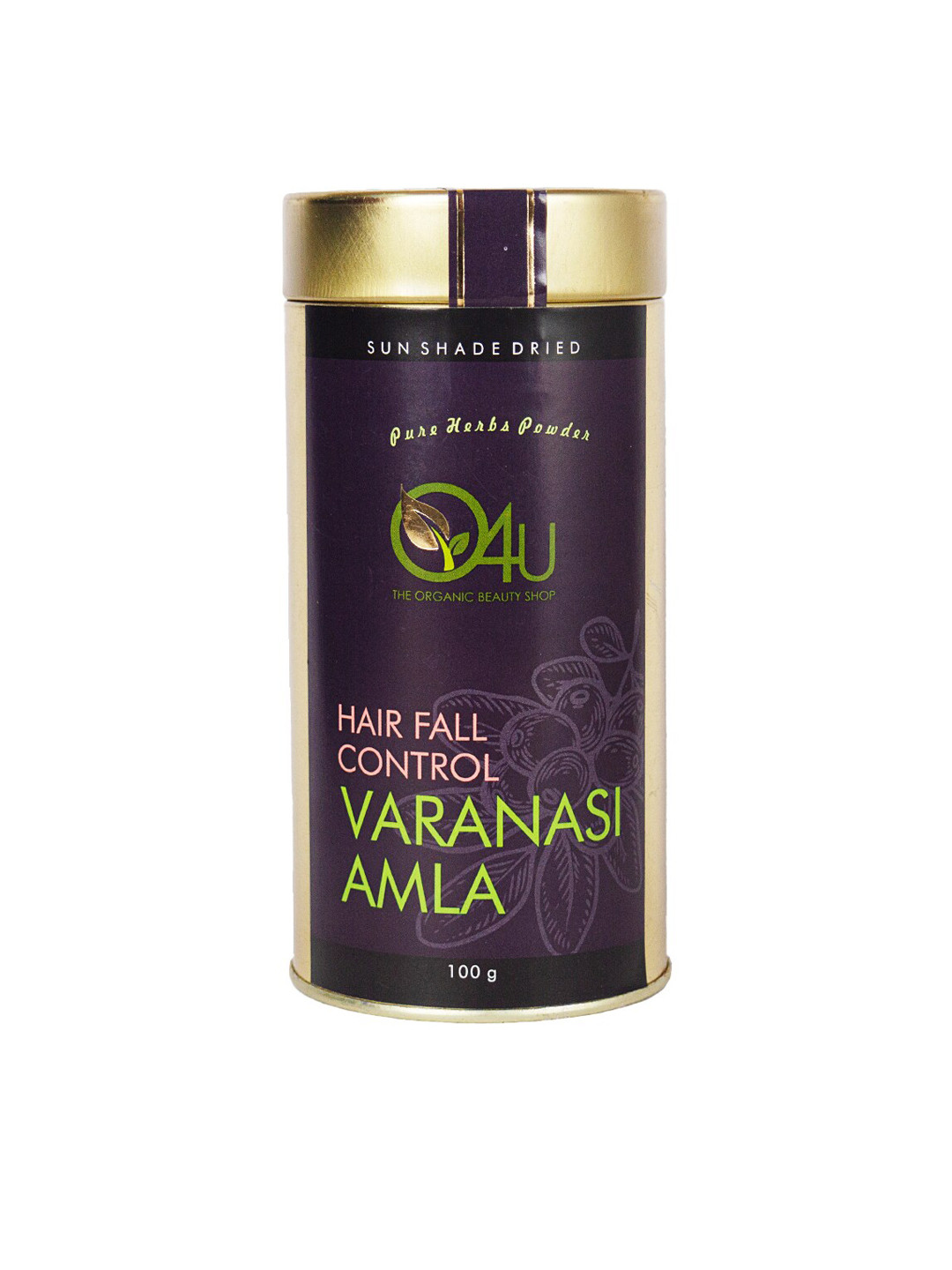 

O4U Vegan Sun Shade Dried Hair Fall Control Varanasi Amla Powder for Itching Control- 100g, Purple