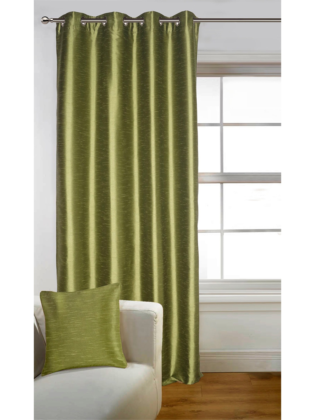 

Lushomes Green & White Room Darkening Door Curtain