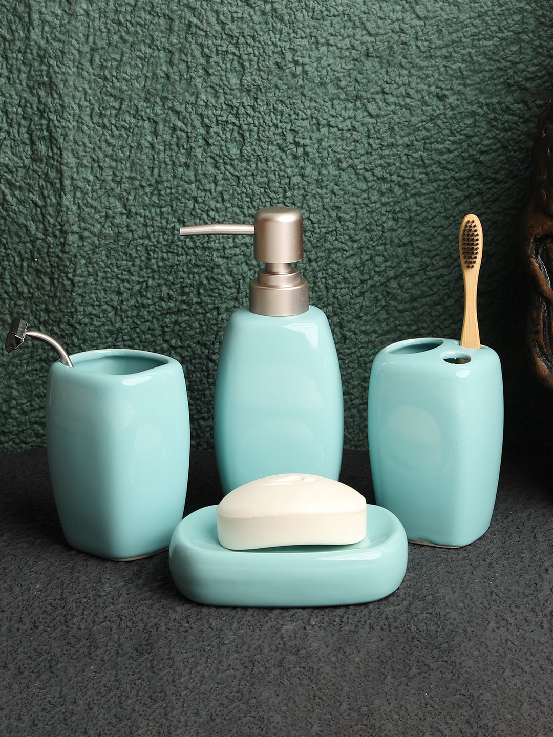 

ROMEE Blue Ceramic Bathroom Accessories Set
