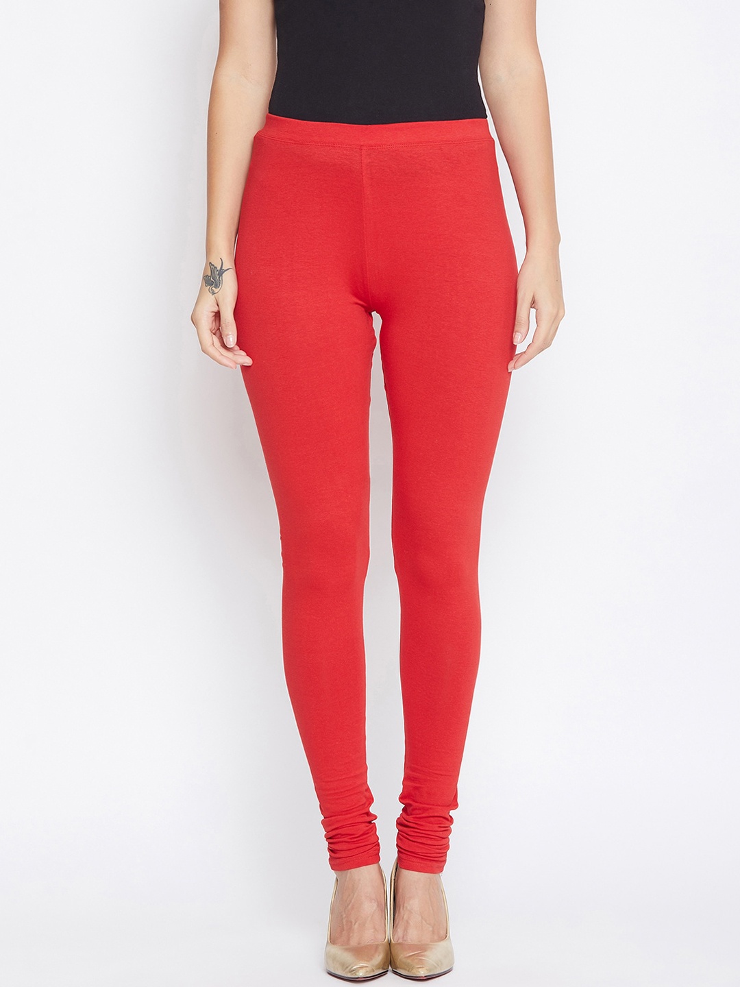 

ALIZA Women Red Solid Leggings