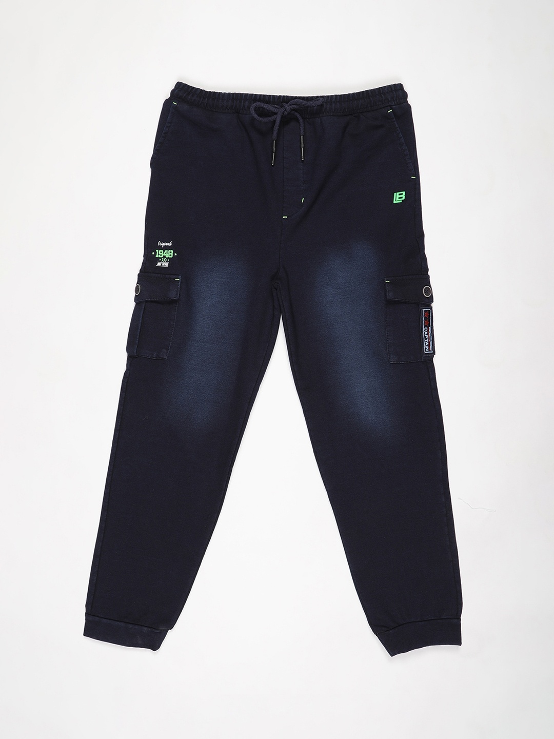 

V2 Value & Variety Boys Navy Blue Printed Pure Cotton Jogger Lounge Pants