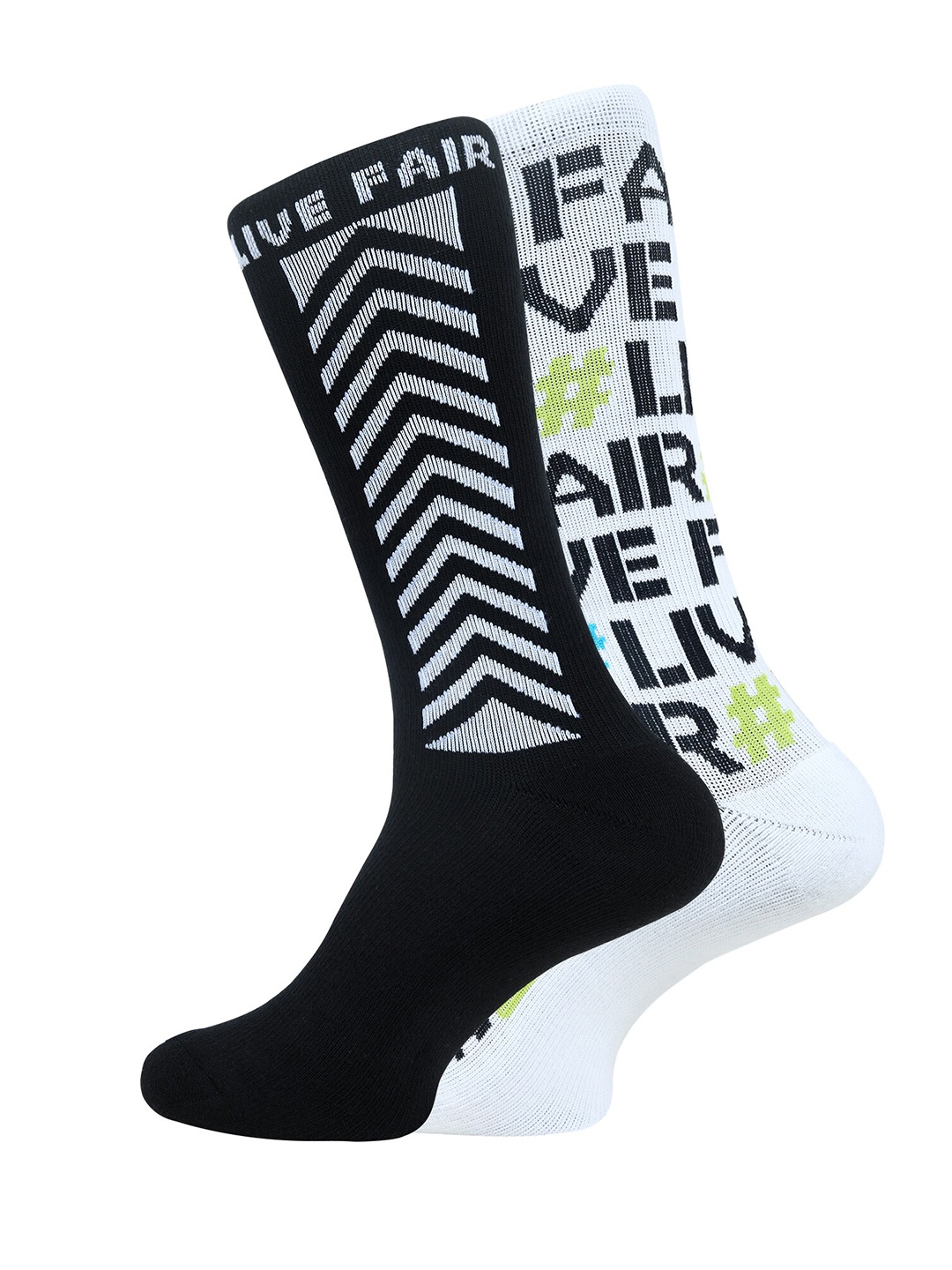 

Balenzia Pack Of 2 Men Assorted Organic Cotton Calf Length Socks, Multi