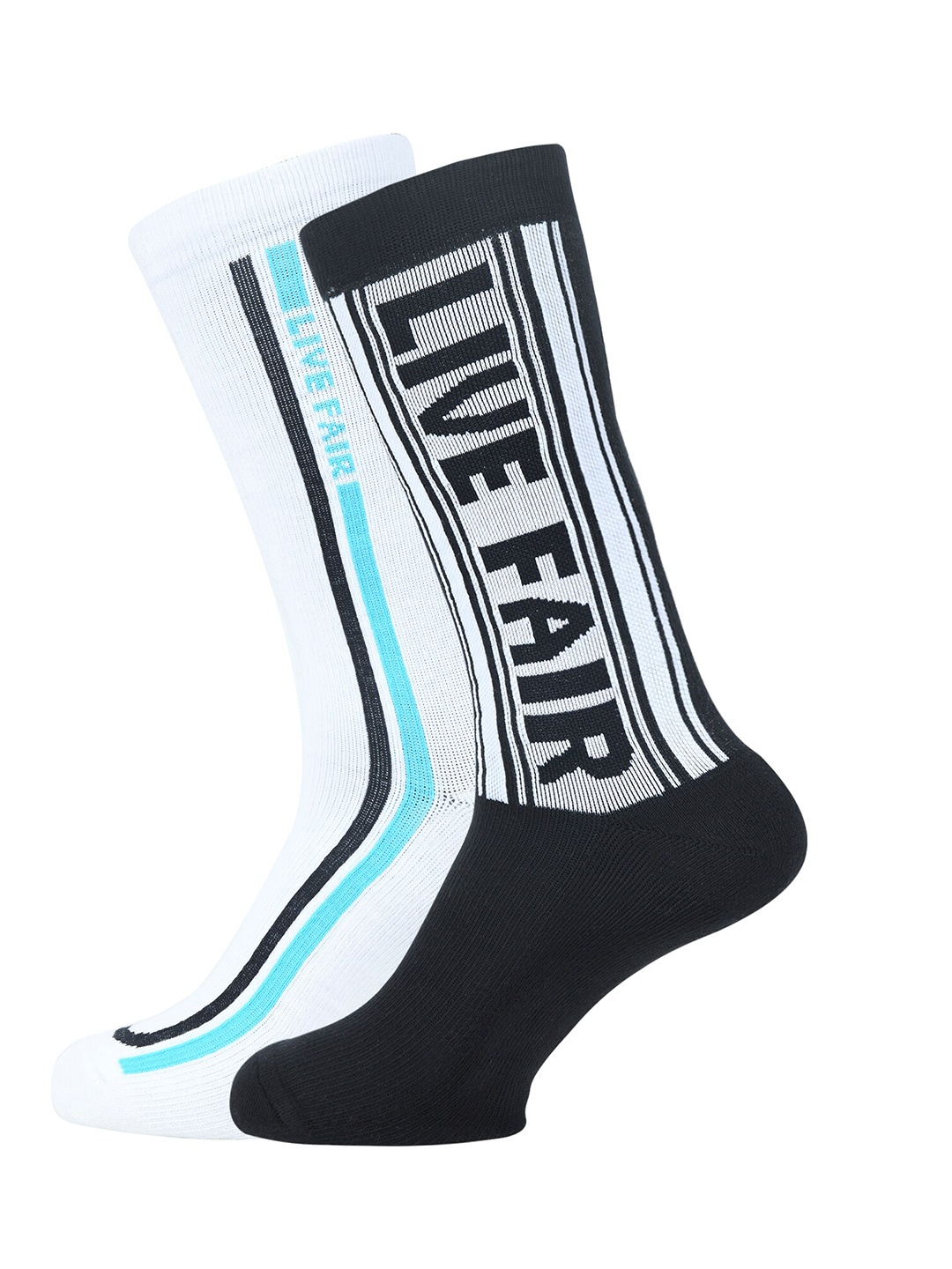 

Balenzia Men Pack Of 2 Assorted Patterned Organic Cotton Calf Length Socks, Multi