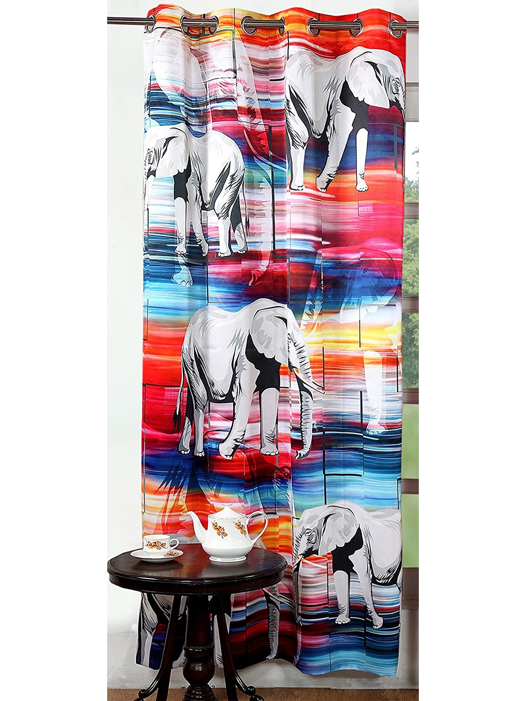 

Lushomes Grey & Pink Quirky Room Darkening Door Curtain