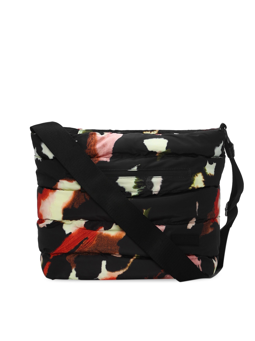 

Ted Baker Black Floral Leather Oversized Bucket Tote Bag with Quilted