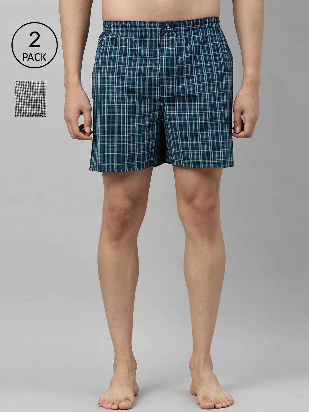 

Joven Men Pack Of 2 Printed Pure Cotton Boxers JB2C016, Blue