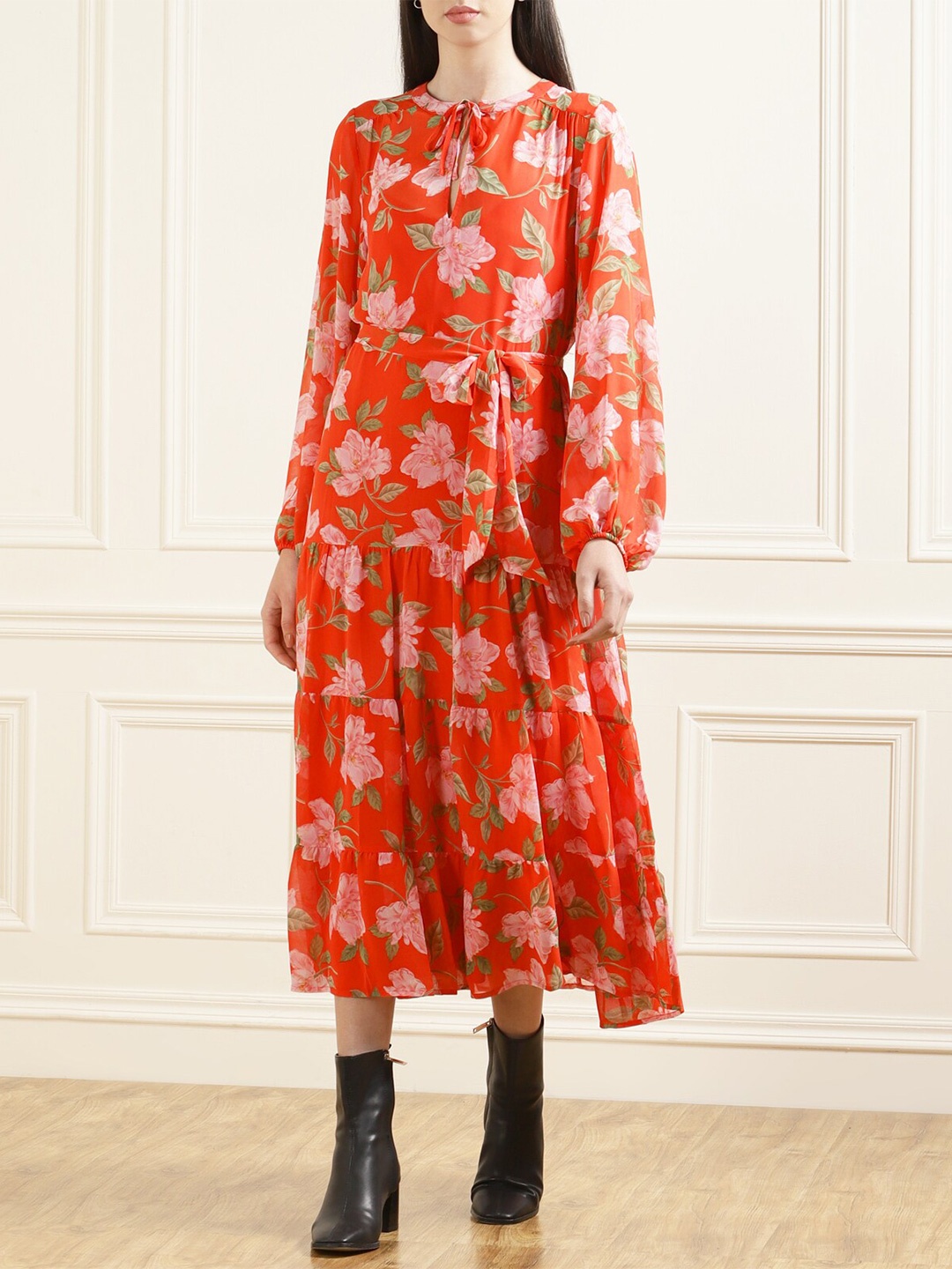 

Phase Eight Red Floral Maxi Dress