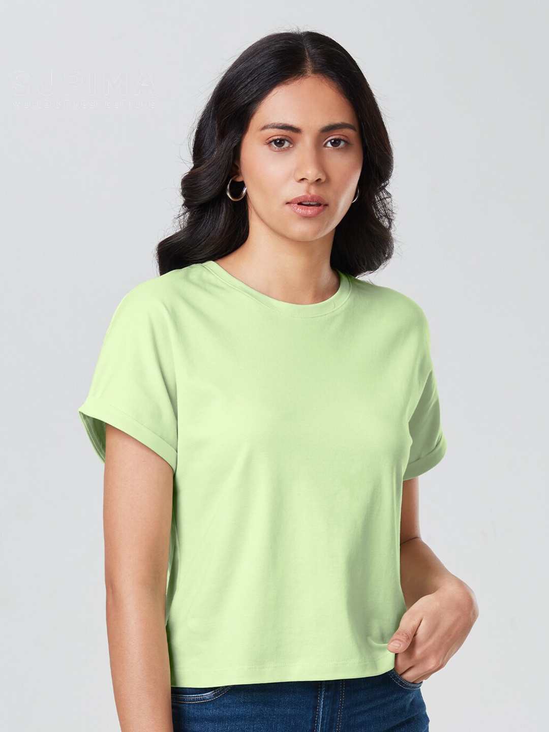 

The Souled Store Women Green Applique T-shirt