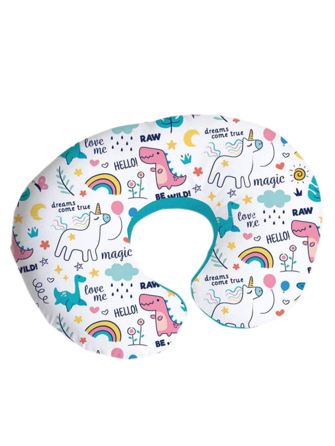 

haus & kinder Ultra Soft Cotton U Shaped Baby Feeding Pillow, Blue