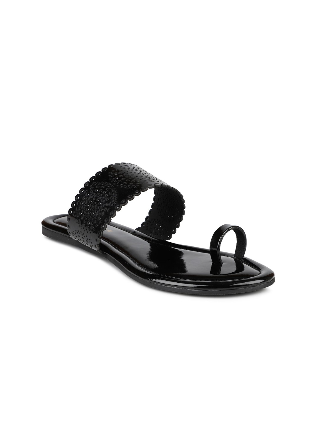 

DESIGN CREW Women Black One Toe Flats