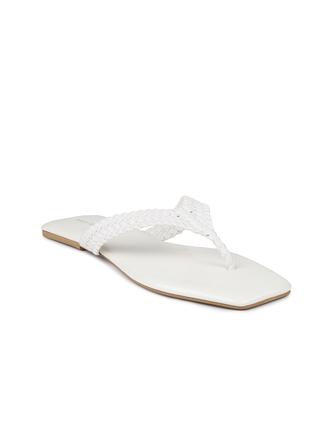 

DESIGN CREW Women White T-Strap Flats