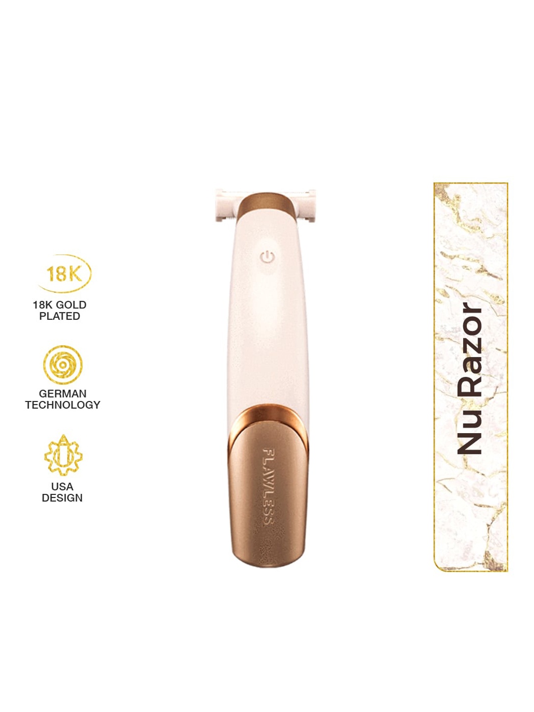 

FLAWLESS Finishing Touch Flawless Nu Razor Rechargeable18K Gold-Plated Head, White