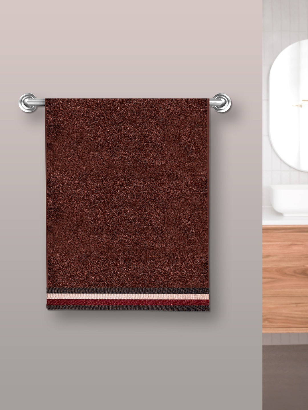 

Athome by Nilkamal Brown Solid 500 GSM 100% Bamboo Hand Towel