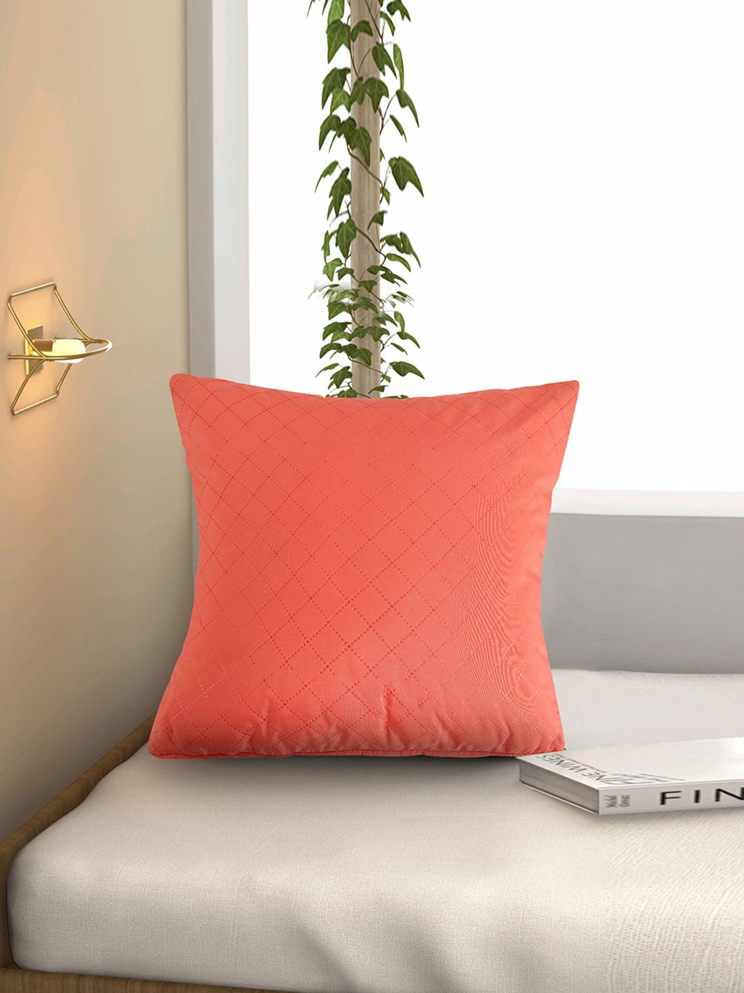 

Athome by Nilkamal Peach Solid Cushion Filler