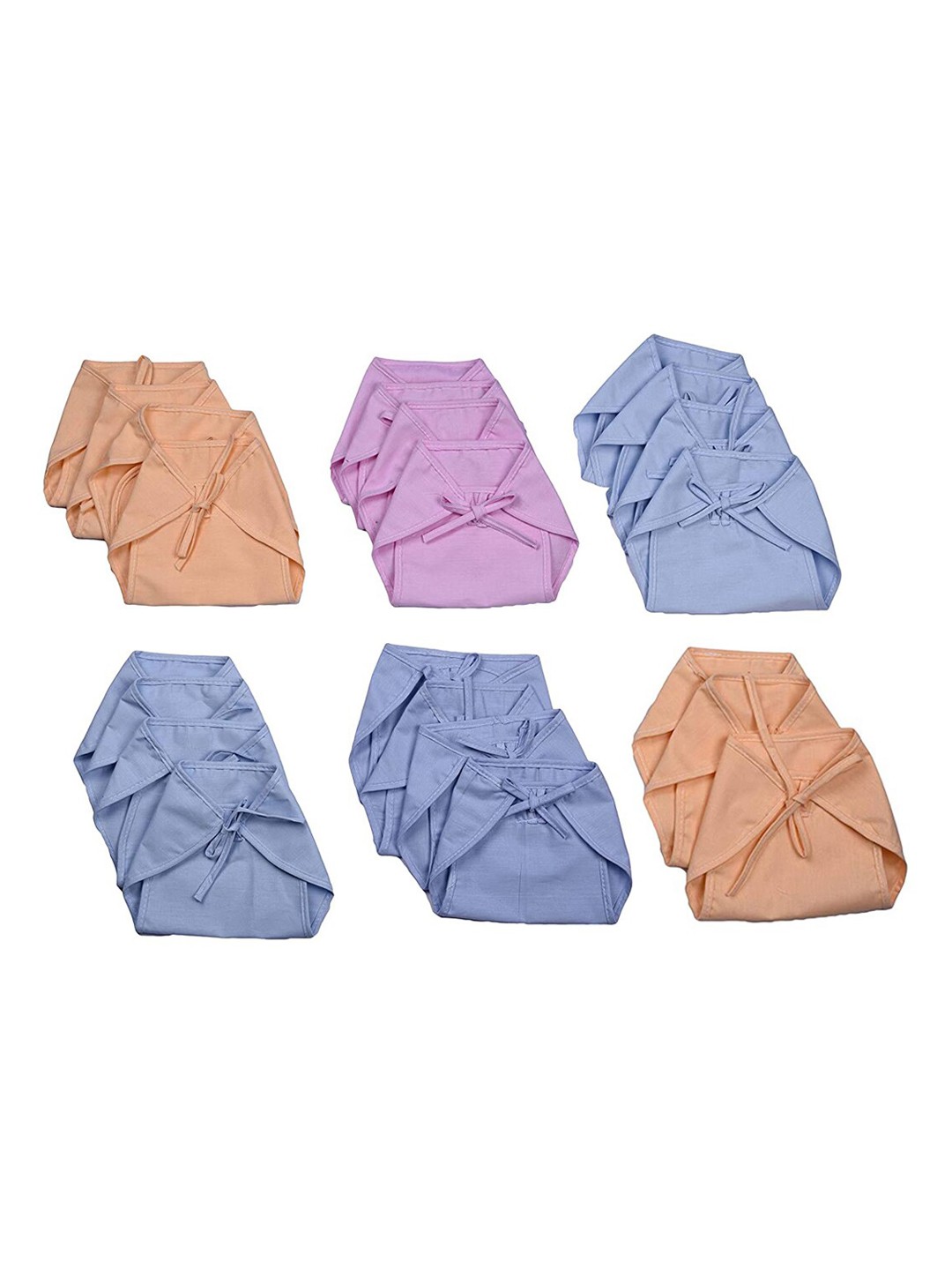 

Moms Home Infant Set Of 6 Cotton Cloth Diapers, Multi