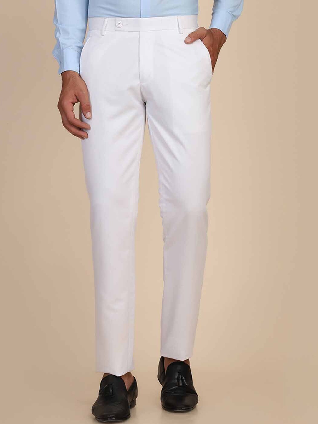 

TAHVO Men White Comfort Trousers