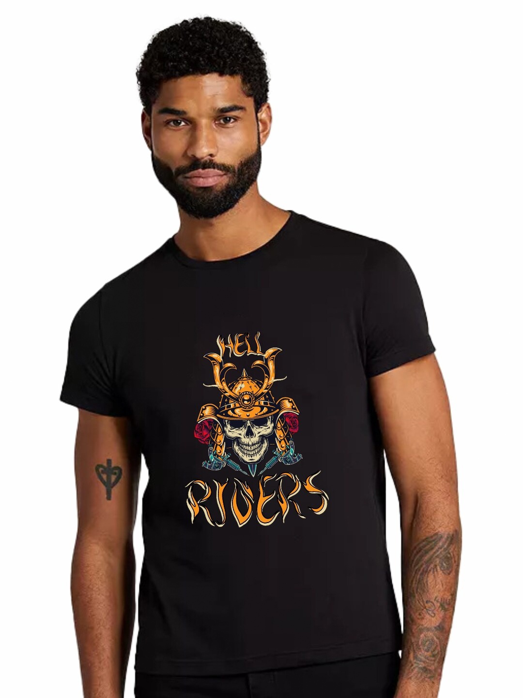 

Planet Superheroes Men Black Printed Raw Edge T-shirt
