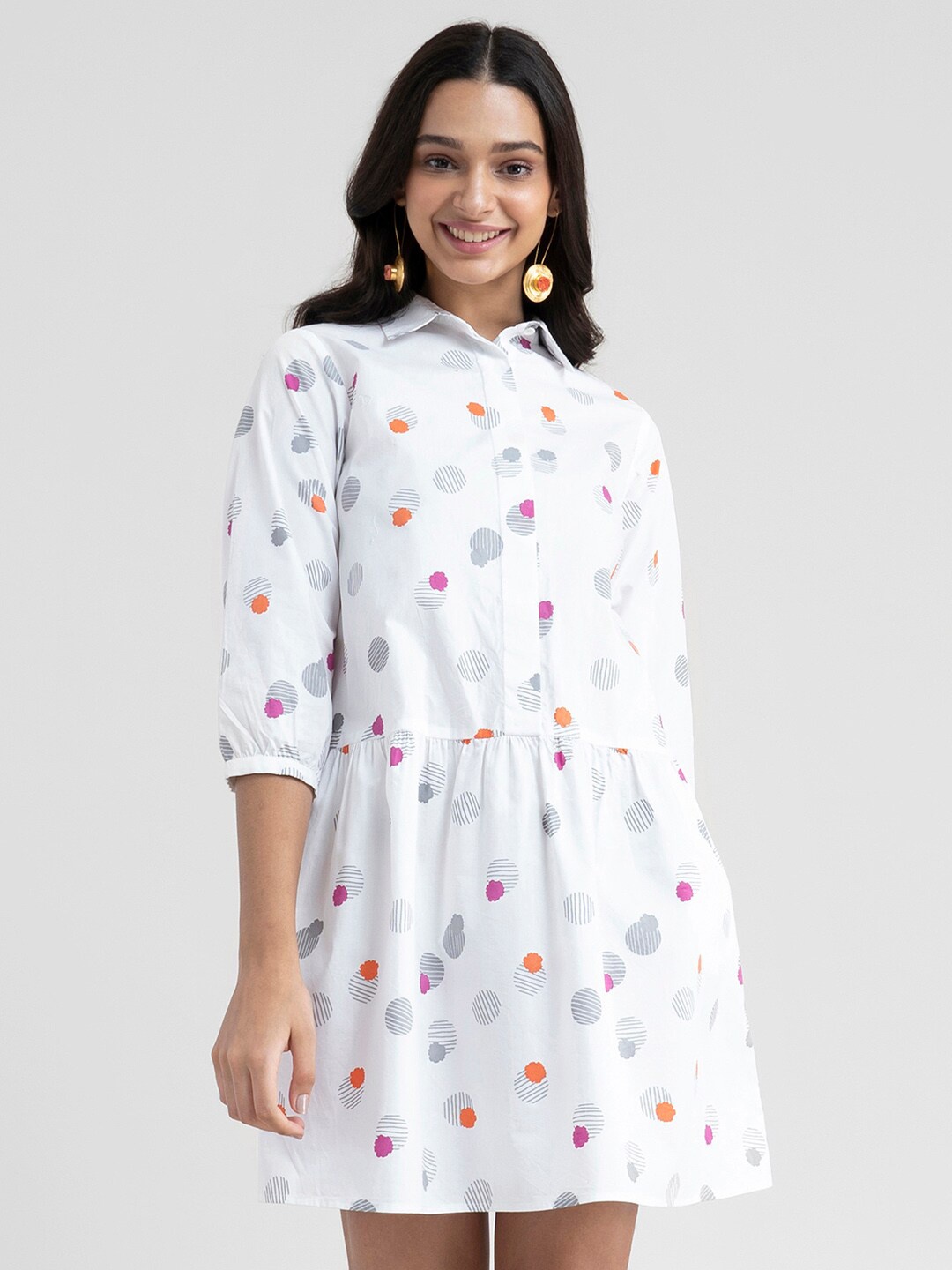 

Pink Fort White Shirt Dress