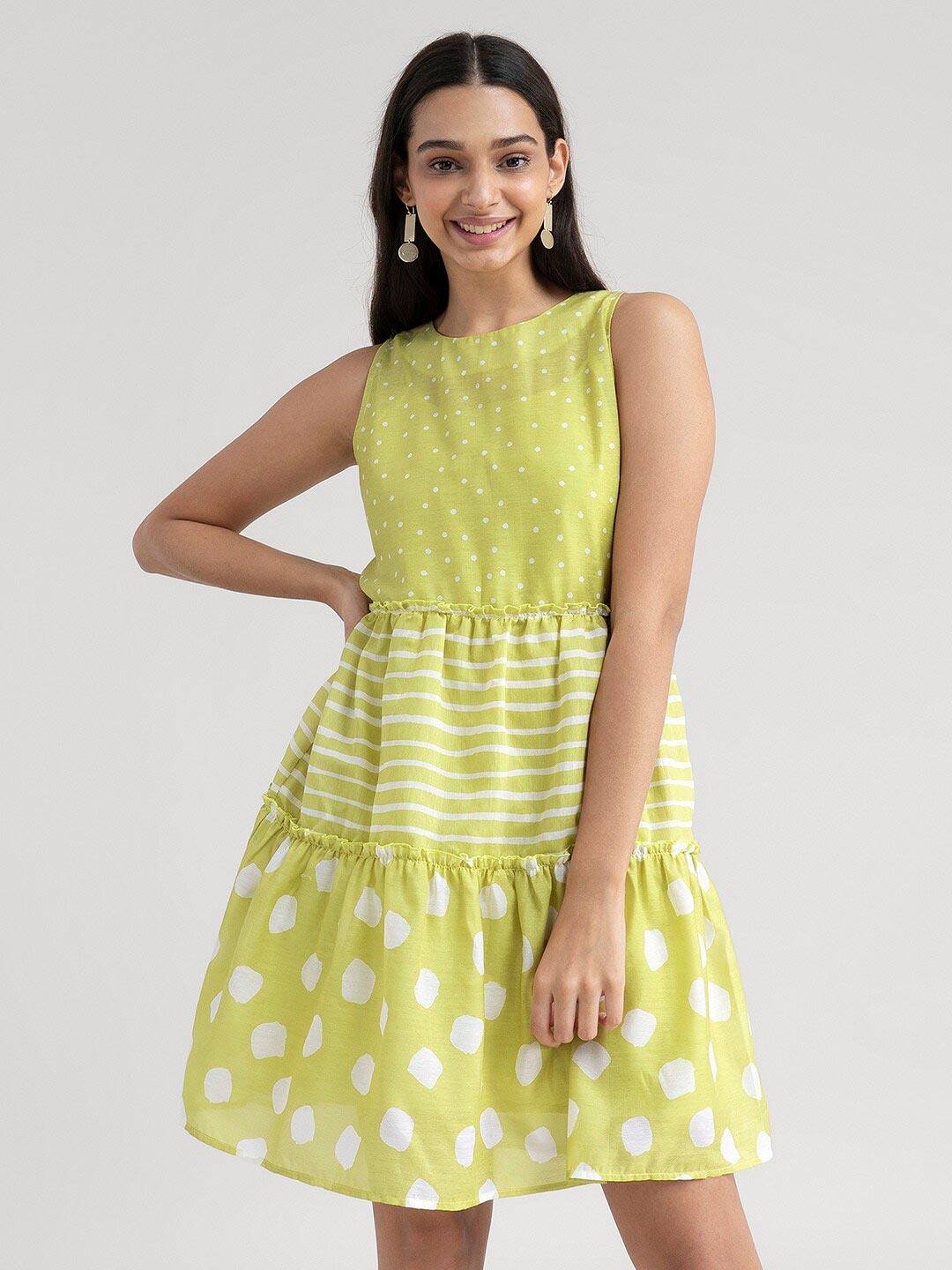 

Pink Fort Lime Green & linden green Dress