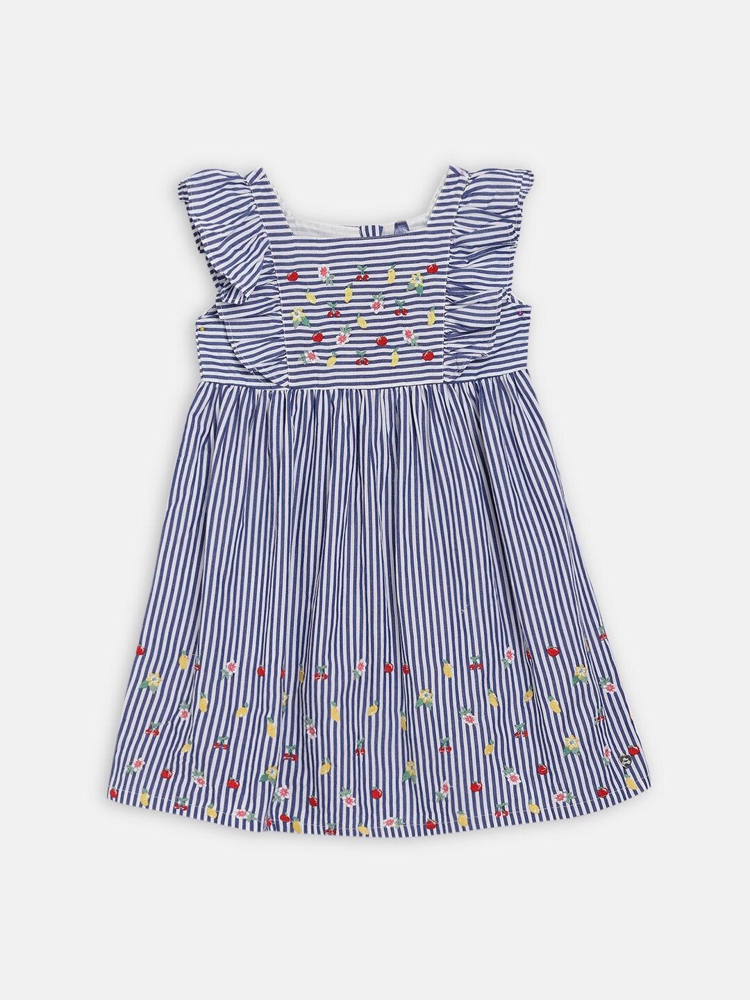

Blue Giraffe Blue Striped A-Line Dress