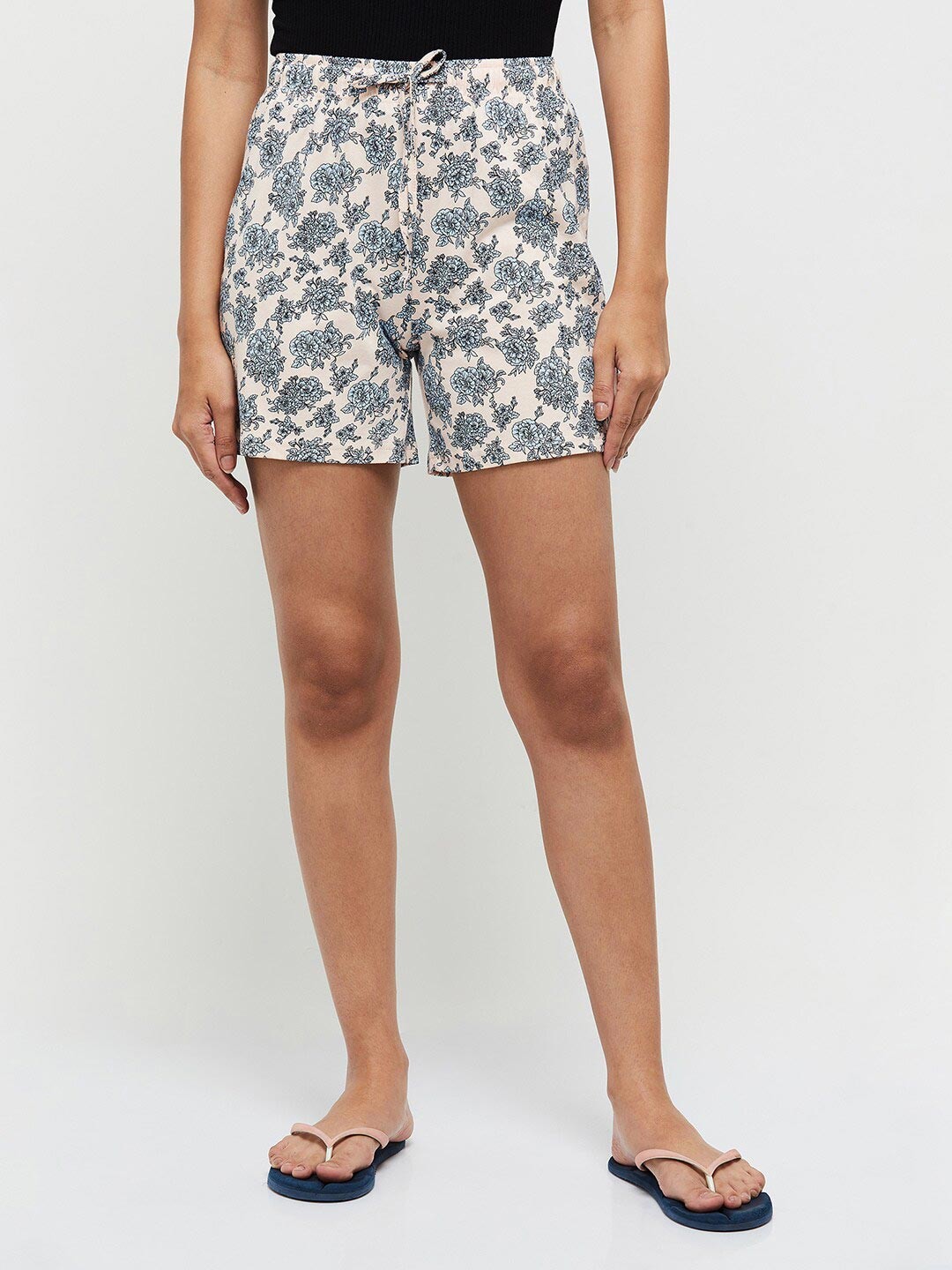 

max Women Pink & Grey Printed Lounge Shorts
