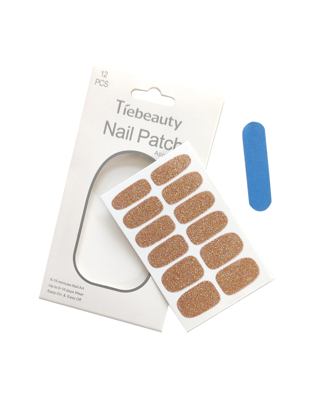 

NOYMI 12 Pcs Nail Patch Applique DIY Nail Art Decoration Stickers - Gold QB414