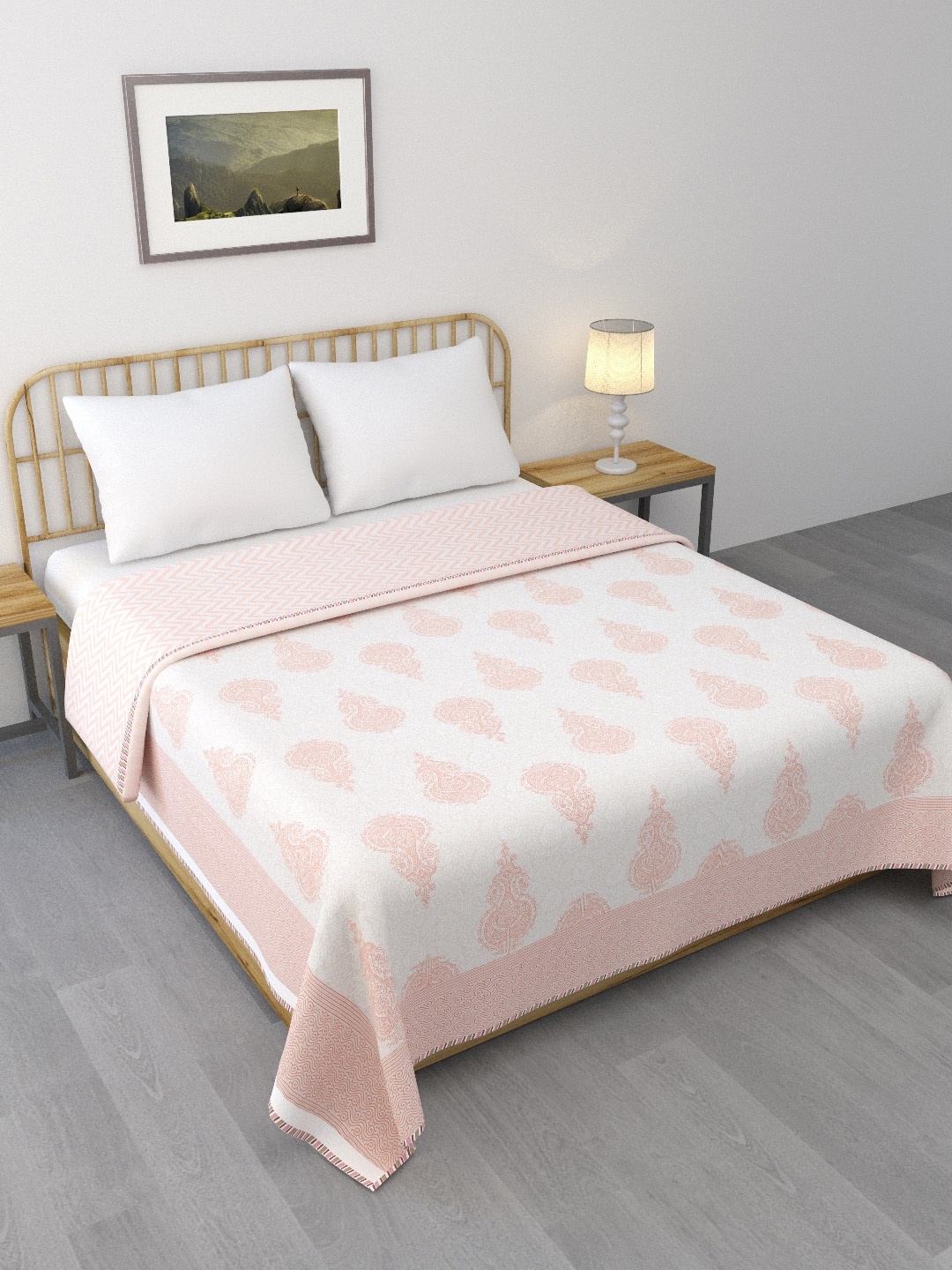 

LIVING ROOTS Unisex White Blankets Quilts and Dohars