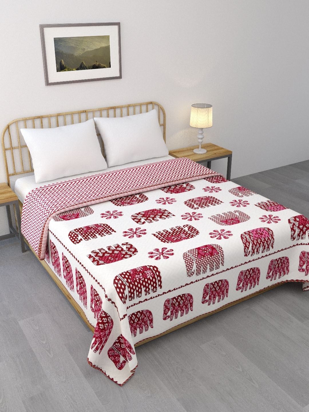 

LIVING ROOTS Unisex White Blankets Quilts and Dohars