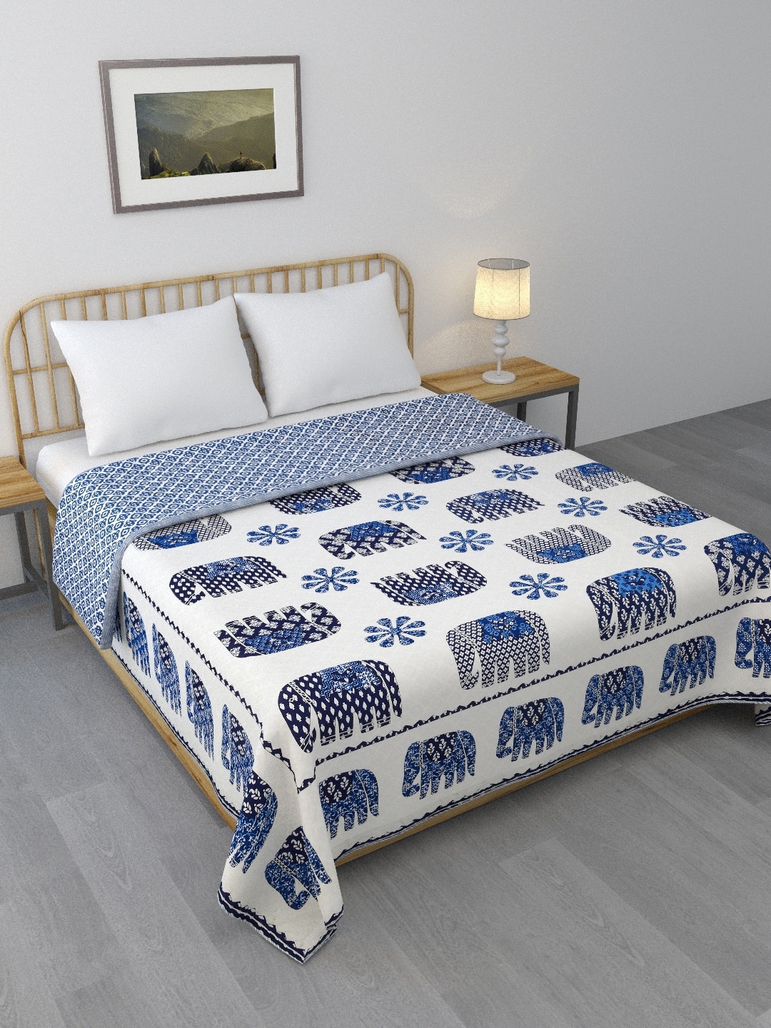 

LIVING ROOTS Unisex White Blankets Quilts and Dohars