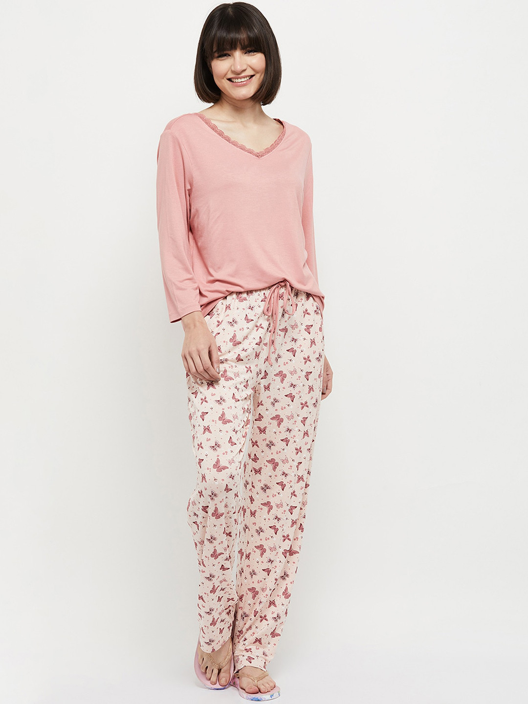 

max Women Pink Printed Night suit