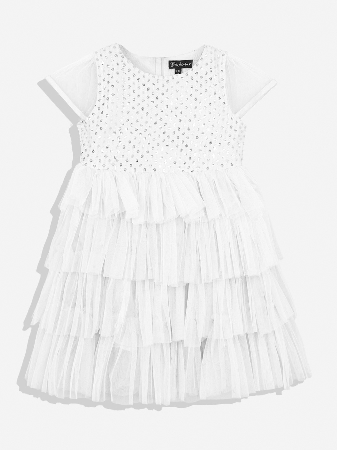 

Bella Moda White Embellished Ethnic Dress