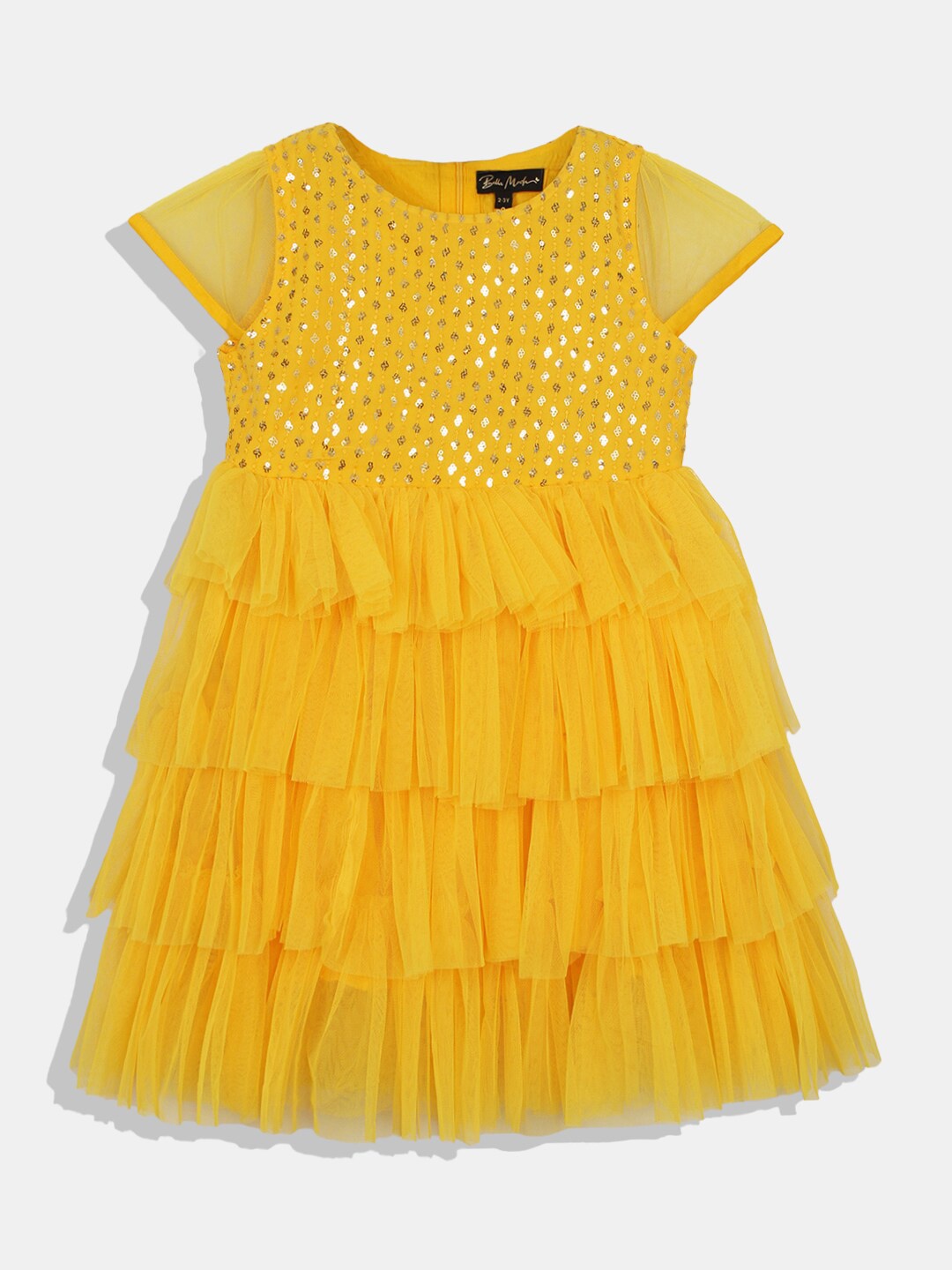 

Bella Moda Yellow Embellished Ethnic Dress