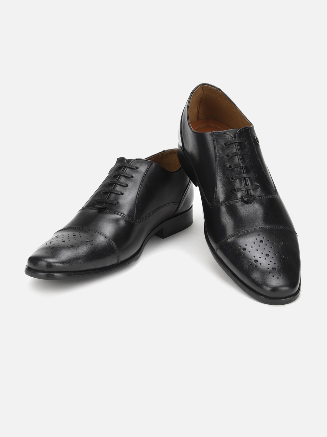 

Louis Philippe Men Black Solid Formal Leather Oxfords
