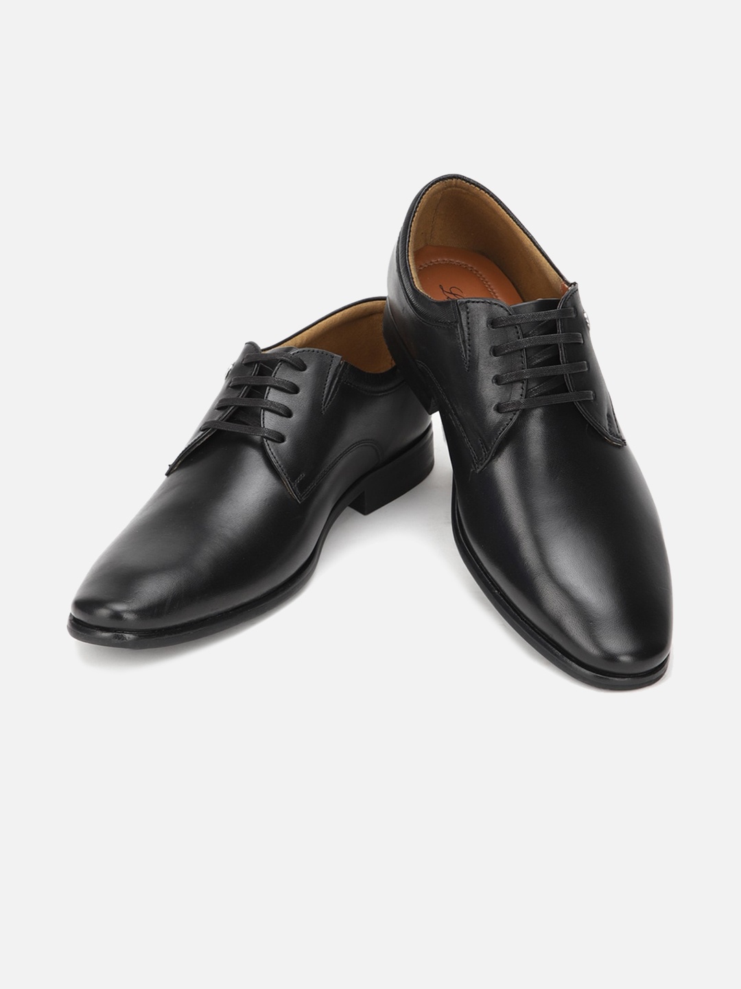 

Louis Philippe Men Black Solid Leather Formal Derbys