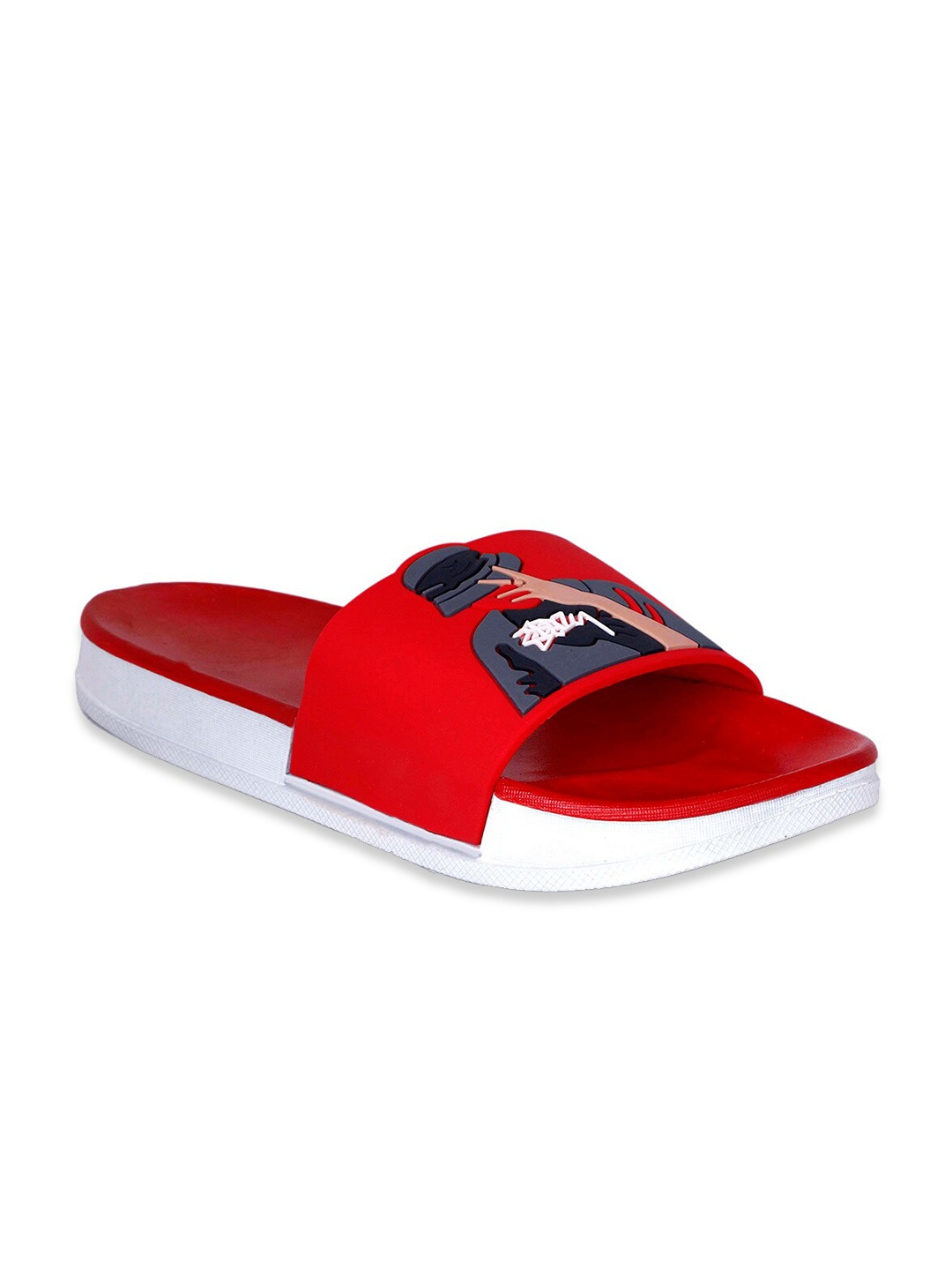 

aadi Men Red & White Printed Slip-On