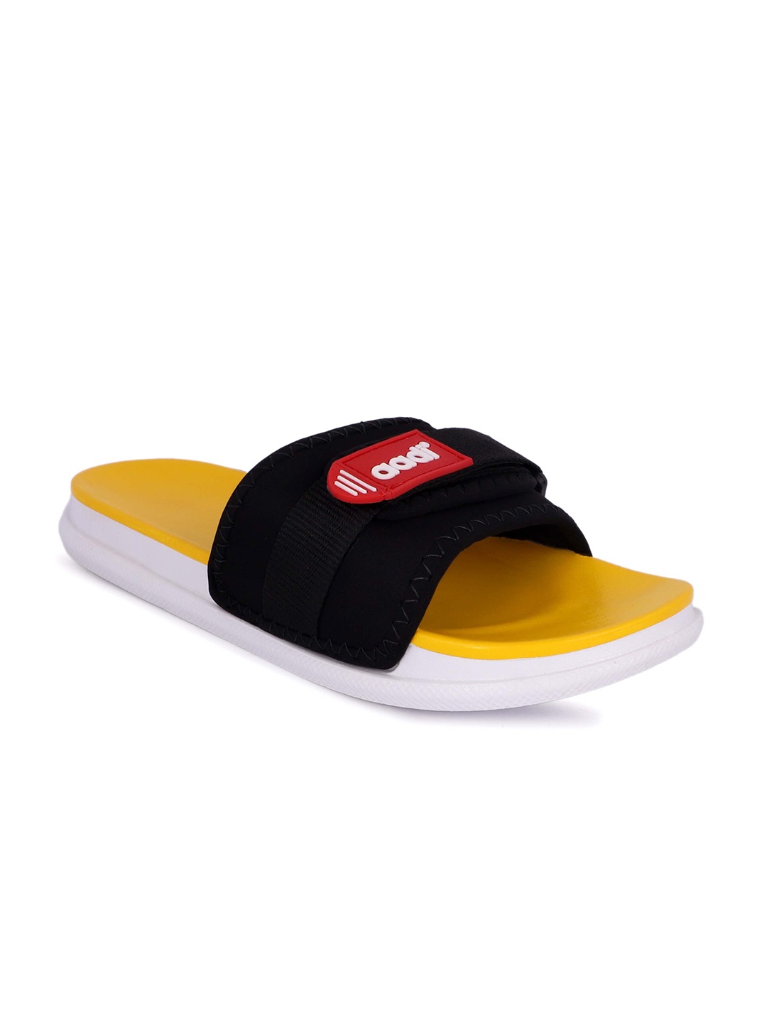 

aadi Men Yellow & Red Slip-On