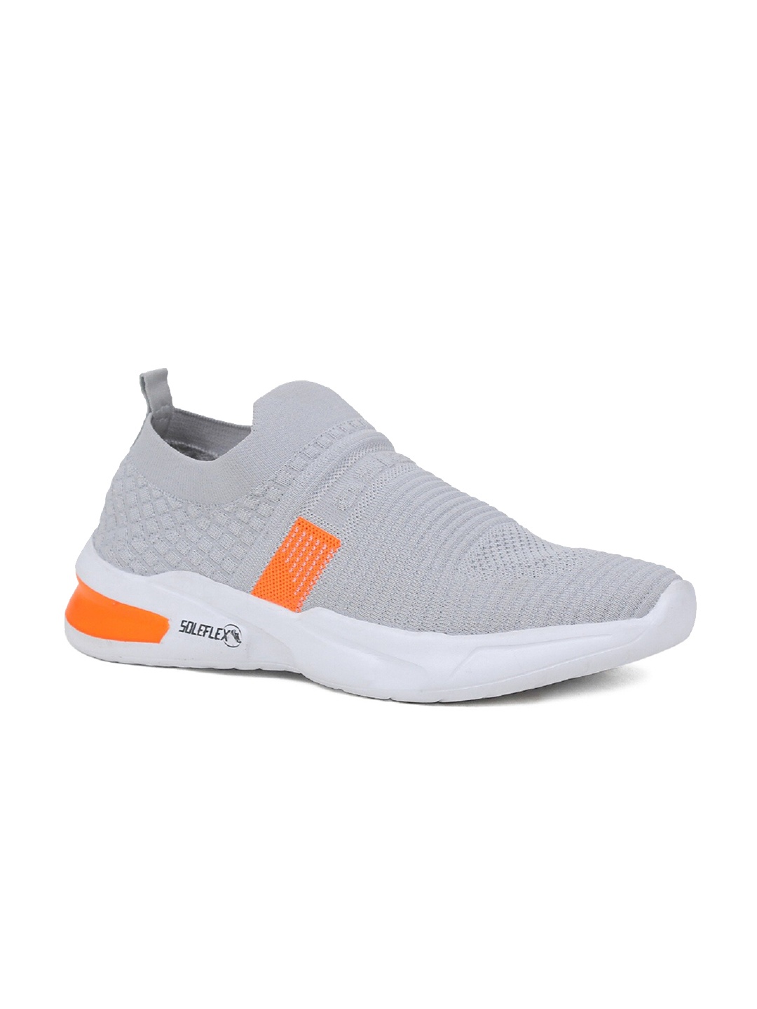 

ASIAN Men Grey Woven Design Slip-On Sneakers