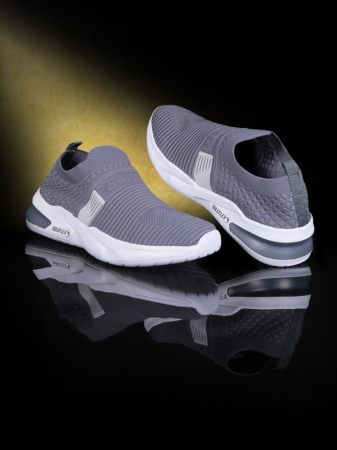 

ASIAN Men Grey Woven Design Slip-On Sneakers