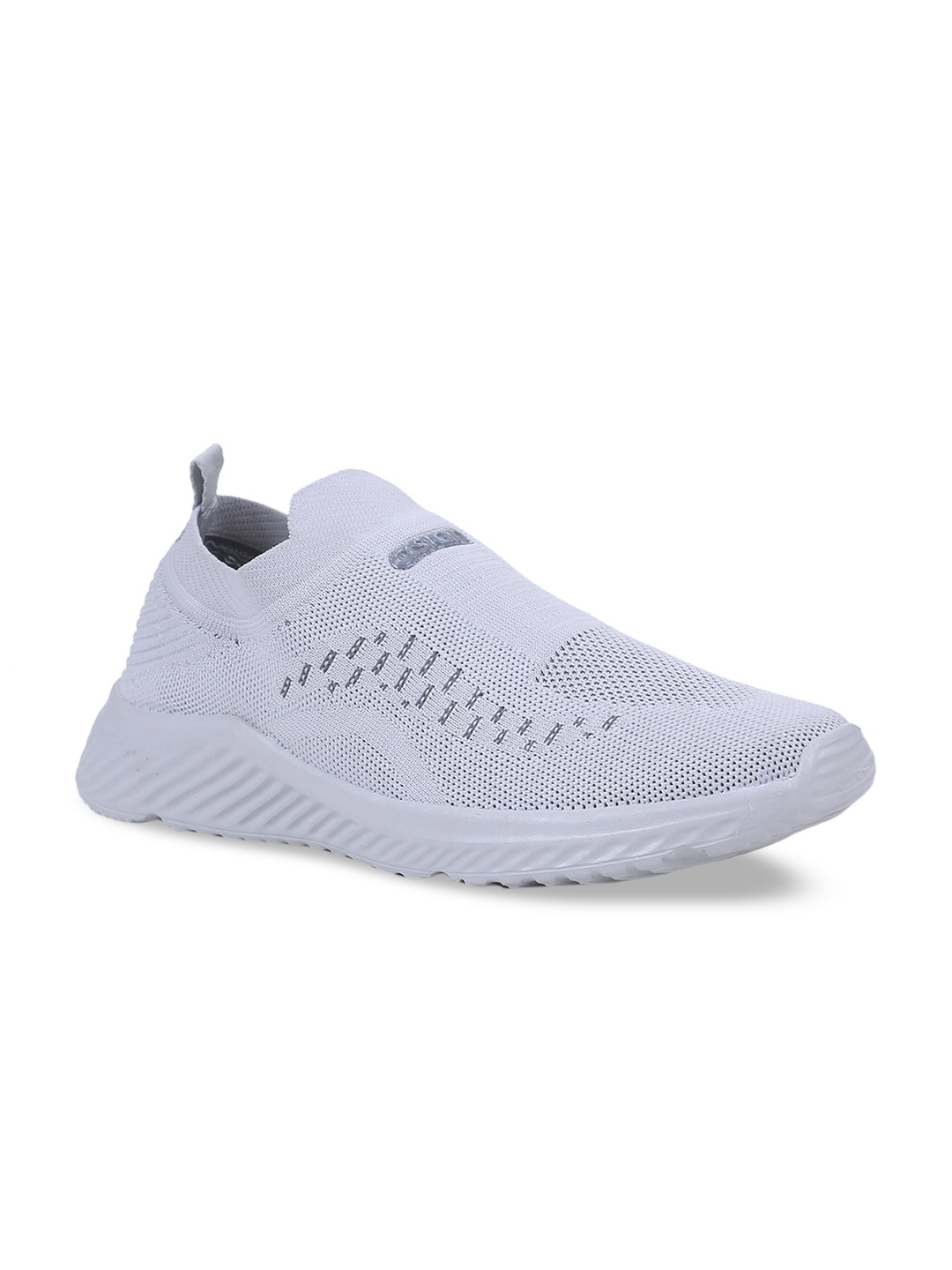

ASIAN Men Grey Woven Design Slip-On Sneakers