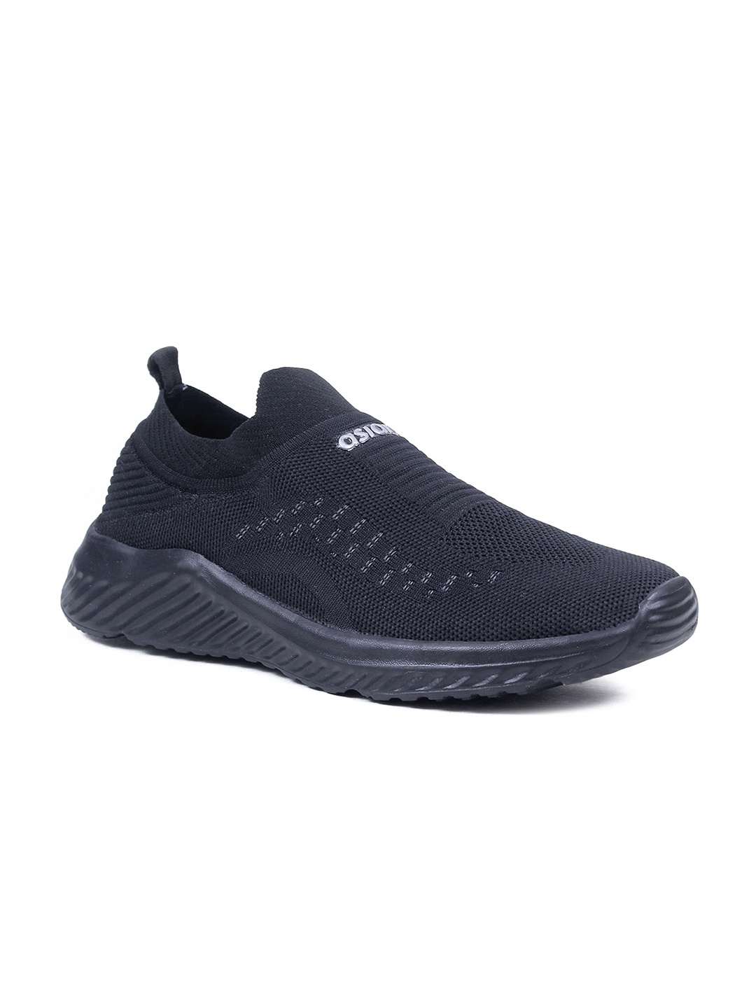 

ASIAN Men Black Woven Design Slip-On Sneakers