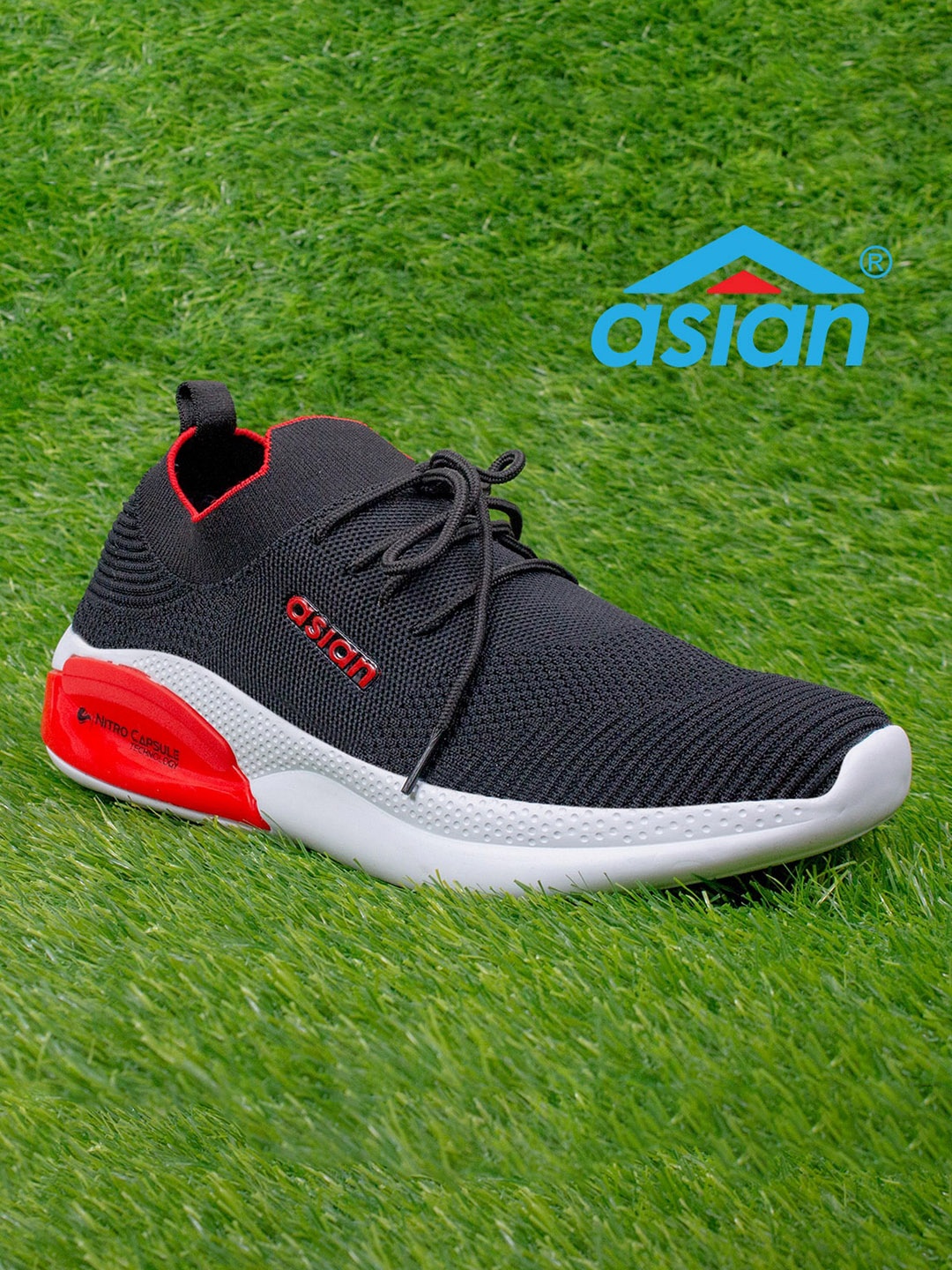 

ASIAN Men Black Colourblocked Sneakers