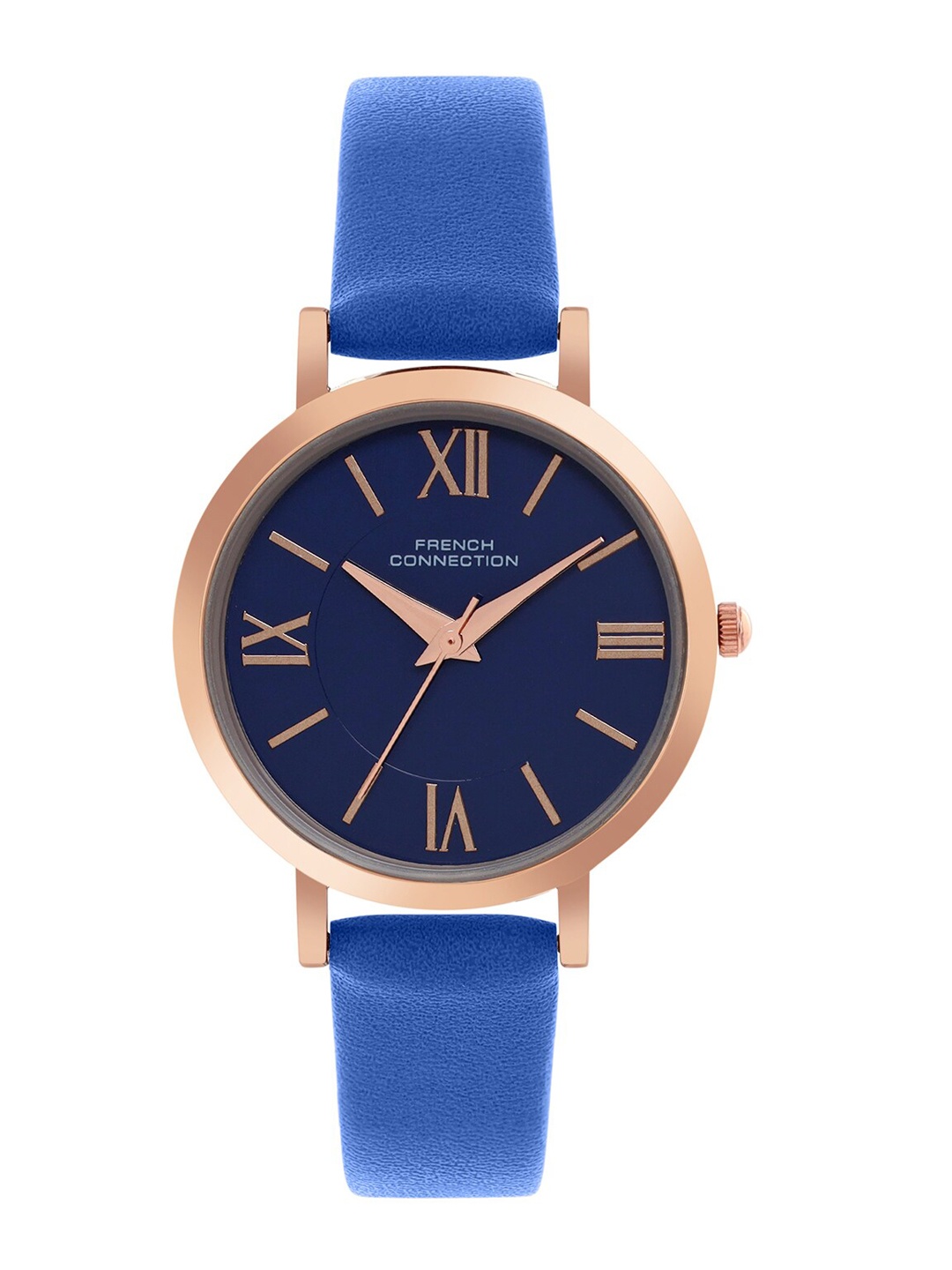 

French Connection Women Blue Dial & Blue Leather Straps Analogue Watch FCN00037B