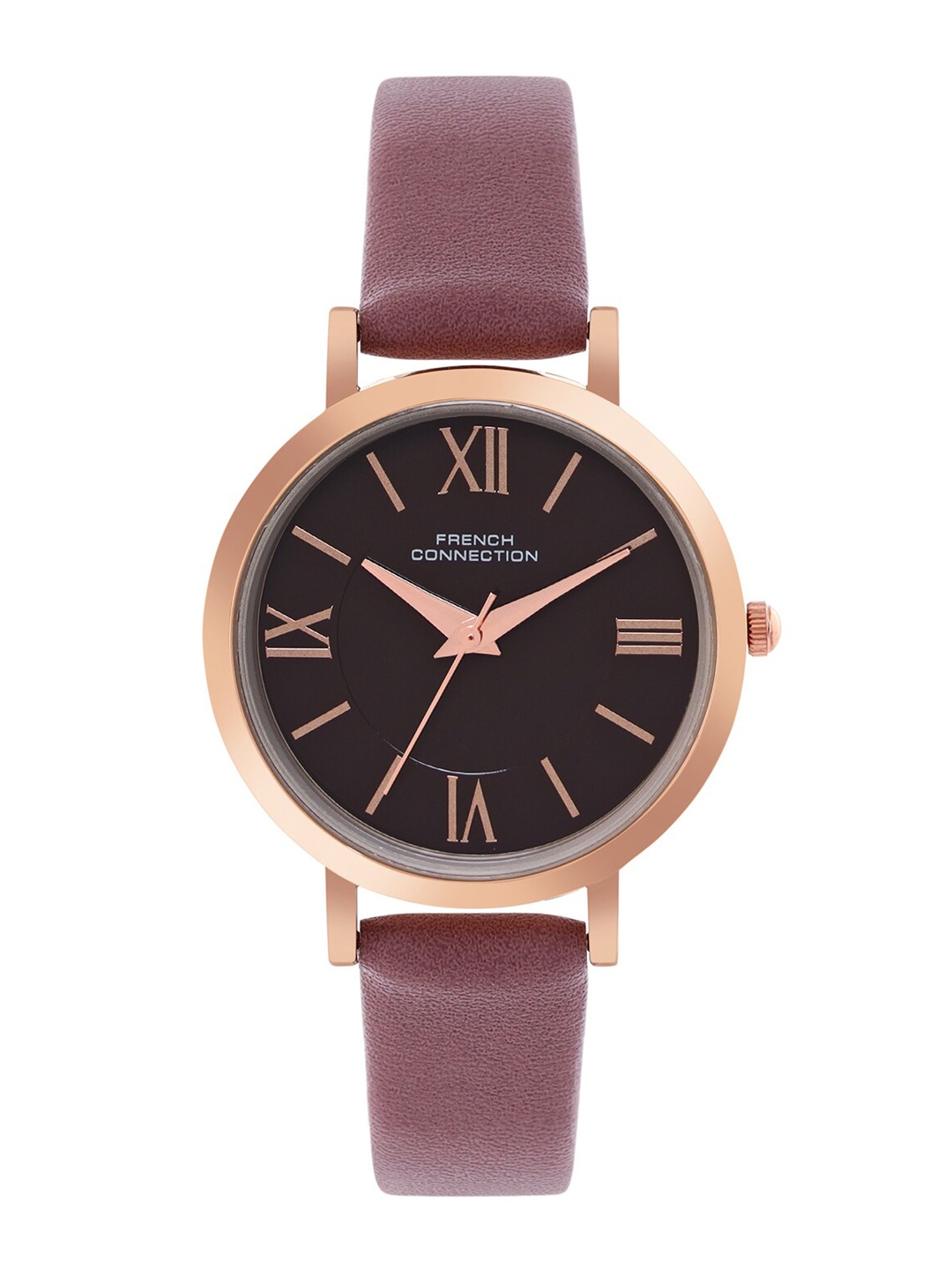 

French Connection Women Brown Dial & Brown Leather Straps Analogue Watch FCN00037C