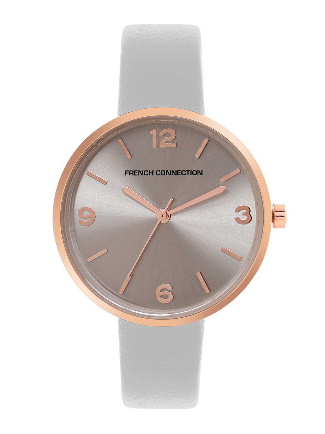 

French Connection Women Grey Dial & Grey Leather Straps Analogue Watch FCN00019B