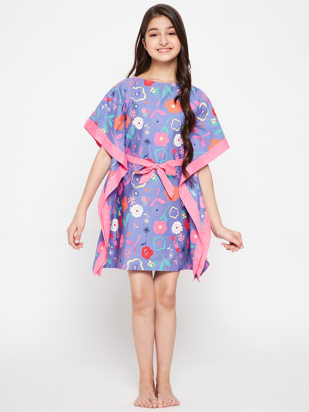 

The Kaftan Company Girls Blue Printed Nightdress