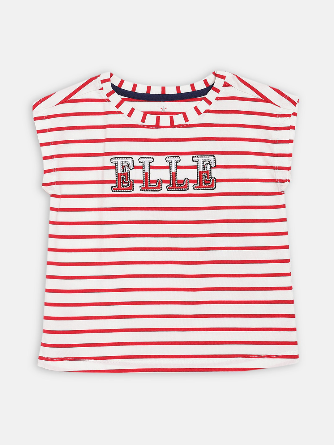 

ELLE Multicoloured Striped Extended Sleeves Top, Multi