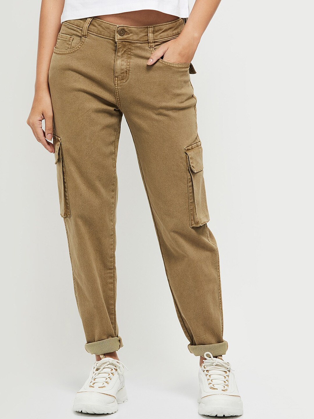 

max Women Khaki Cargos Trousers